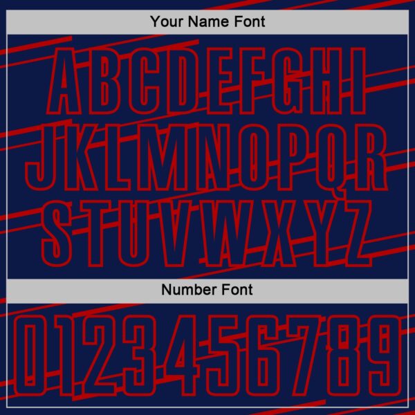 Custom Navy Red Diagonal Pinstripes Lines Sports Sublimation Soccer Uniform Jersey