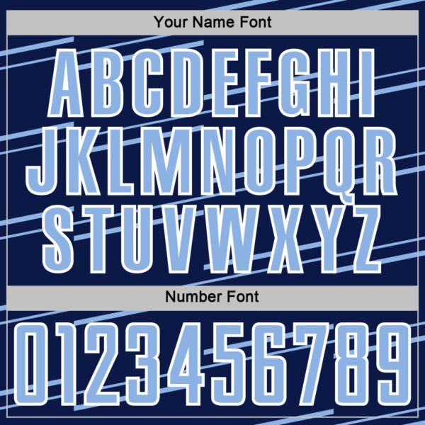 Custom Navy Light Blue-White Diagonal Pinstripes Lines Sports Sublimation Soccer Uniform Jersey