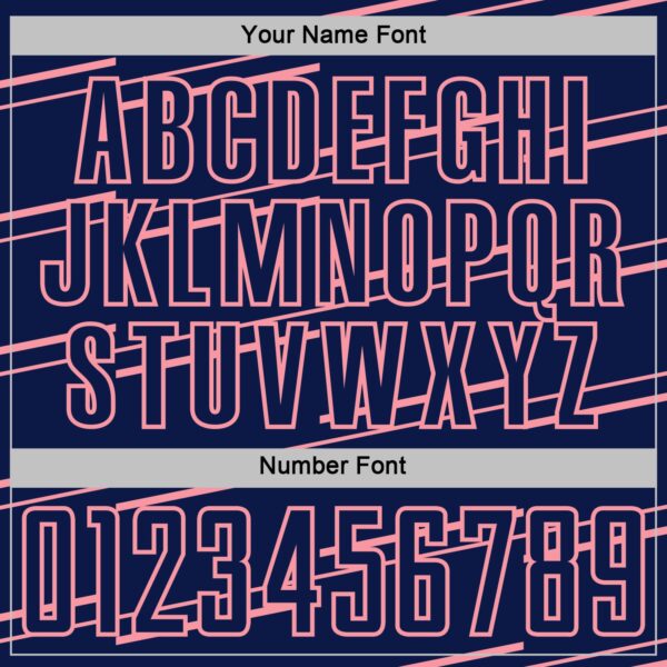 Custom Navy Medium Pink Diagonal Pinstripes Lines Sports Sublimation Soccer Uniform Jersey