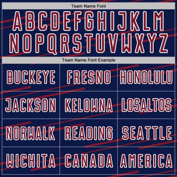 Custom Navy Crimson-White Diagonal Pinstripes Lines Sports Sublimation Soccer Uniform Jersey