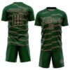 Custom Green Medium Pink Diagonal Pinstripes Lines Sports Sublimation Soccer Uniform Jersey