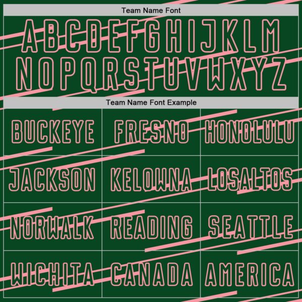 Custom Green Medium Pink Diagonal Pinstripes Lines Sports Sublimation Soccer Uniform Jersey