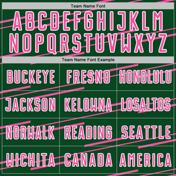 Custom Green Pink-White Diagonal Pinstripes Lines Sports Sublimation Soccer Uniform Jersey