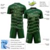 Custom Green Cream Diagonal Pinstripes Lines Sports Sublimation Soccer Uniform Jersey