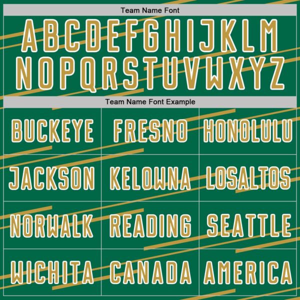 Custom Kelly Green Old Gold-White Diagonal Pinstripes Lines Sports Sublimation Soccer Uniform Jersey