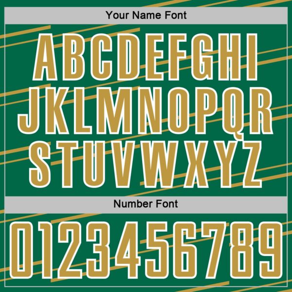 Custom Kelly Green Old Gold-White Diagonal Pinstripes Lines Sports Sublimation Soccer Uniform Jersey