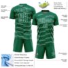 Custom Kelly Green White Diagonal Pinstripes Lines Sports Sublimation Soccer Uniform Jersey