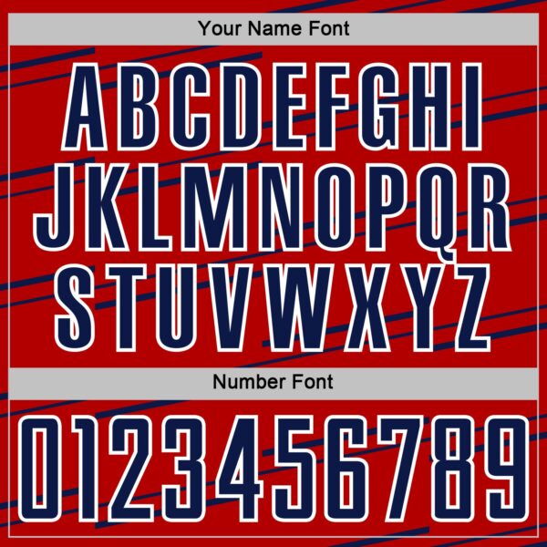 Custom Red Navy-White Diagonal Pinstripes Lines Sports Sublimation Soccer Uniform Jersey