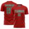 Custom Red Kelly Green-White Diagonal Pinstripes Lines Sports Sublimation Soccer Uniform Jersey