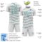 Custom White Teal Diagonal Pinstripes Lines Sports Sublimation Soccer Uniform Jersey