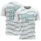 Custom White Teal Diagonal Pinstripes Lines Sports Sublimation Soccer Uniform Jersey
