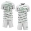 Custom White Green Diagonal Pinstripes Lines Sports Sublimation Soccer Uniform Jersey