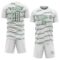 Custom White Green Diagonal Pinstripes Lines Sports Sublimation Soccer Uniform Jersey