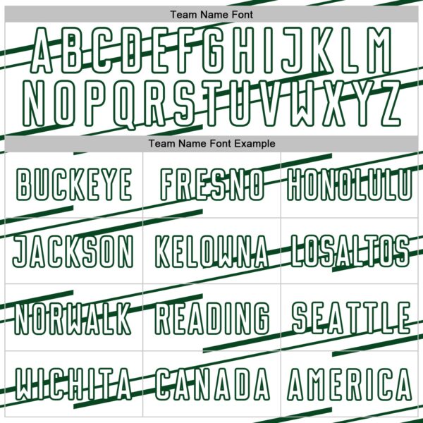 Custom White Green Diagonal Pinstripes Lines Sports Sublimation Soccer Uniform Jersey