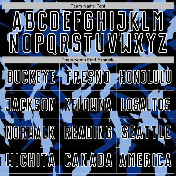 Custom Black White-Blue Geometric Camo Fragment Sports Sublimation Soccer Uniform Jersey