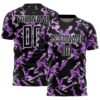 Custom Black White-Purple Geometric Camo Fragment Sports Sublimation Soccer Uniform Jersey