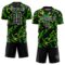 Custom Black White-Green Geometric Camo Fragment Sports Sublimation Soccer Uniform Jersey