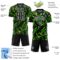 Custom Black White-Green Geometric Camo Fragment Sports Sublimation Soccer Uniform Jersey