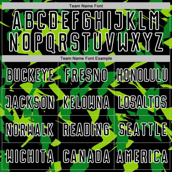 Custom Black White-Green Geometric Camo Fragment Sports Sublimation Soccer Uniform Jersey