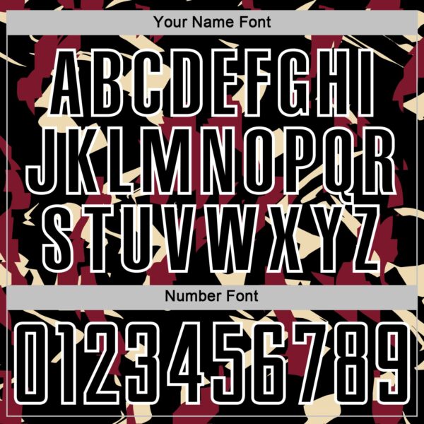 Custom Black White Crimson-Cream Geometric Camo Fragment Sports Sublimation Soccer Uniform Jersey