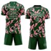 Custom Green White-Pink Geometric Camo Fragment Sports Sublimation Soccer Uniform Jersey