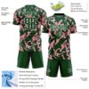 Custom Green White-Pink Geometric Camo Fragment Sports Sublimation Soccer Uniform Jersey