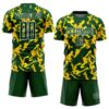 Custom Green White-Yellow Geometric Camo Fragment Sports Sublimation Soccer Uniform Jersey