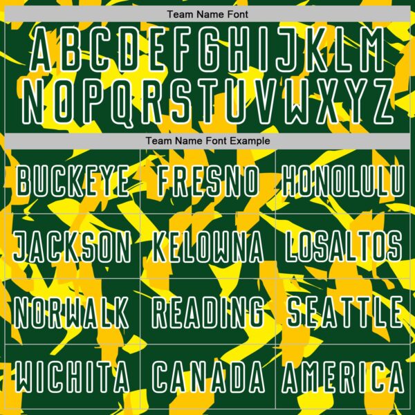 Custom Green White-Yellow Geometric Camo Fragment Sports Sublimation Soccer Uniform Jersey