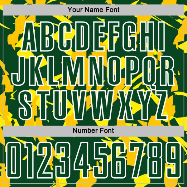 Custom Green White-Yellow Geometric Camo Fragment Sports Sublimation Soccer Uniform Jersey
