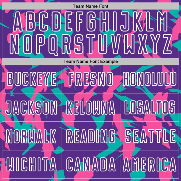 Custom Purple White Pink-Aqua Geometric Camo Fragment Sports Sublimation Soccer Uniform Jersey