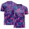 Custom Purple White Pink-Aqua Geometric Camo Fragment Sports Sublimation Soccer Uniform Jersey
