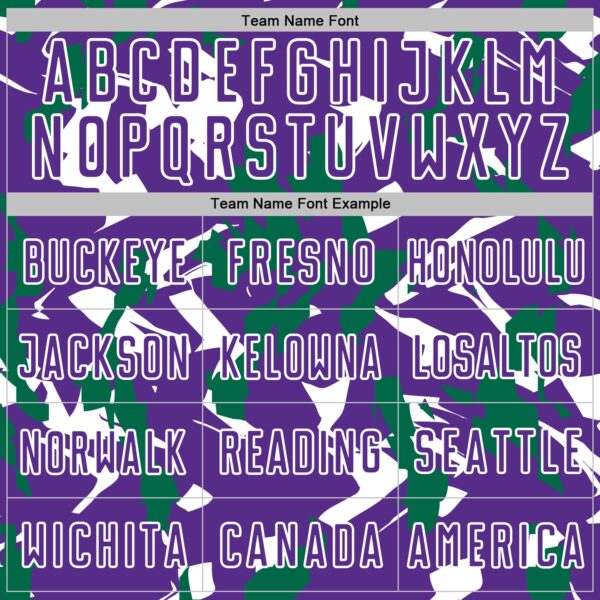 Custom Purple White-Kelly Green Geometric Camo Fragment Sports Sublimation Soccer Uniform Jersey