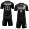 Custom Black White-Steel Gray Colombia Zigzag Pattern Sublimation Soccer Uniform Jersey