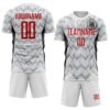 Custom White Red Gray-Black Colombia Zigzag Pattern Sublimation Soccer Uniform Jersey