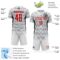 Custom White Red Gray-Black Colombia Zigzag Pattern Sublimation Soccer Uniform Jersey