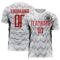 Custom White Red Gray-Black Colombia Zigzag Pattern Sublimation Soccer Uniform Jersey