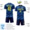 Custom Navy Light Yellow-Blue Colombia Butterfly Wings Pattern Sublimation Soccer Uniform Jersey