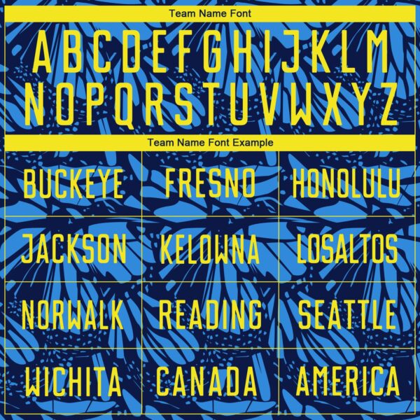 Custom Navy Light Yellow-Blue Colombia Butterfly Wings Pattern Sublimation Soccer Uniform Jersey