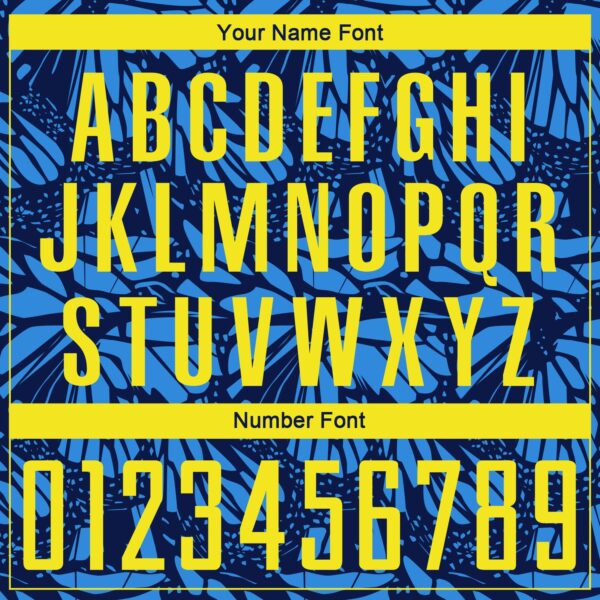 Custom Navy Light Yellow-Blue Colombia Butterfly Wings Pattern Sublimation Soccer Uniform Jersey