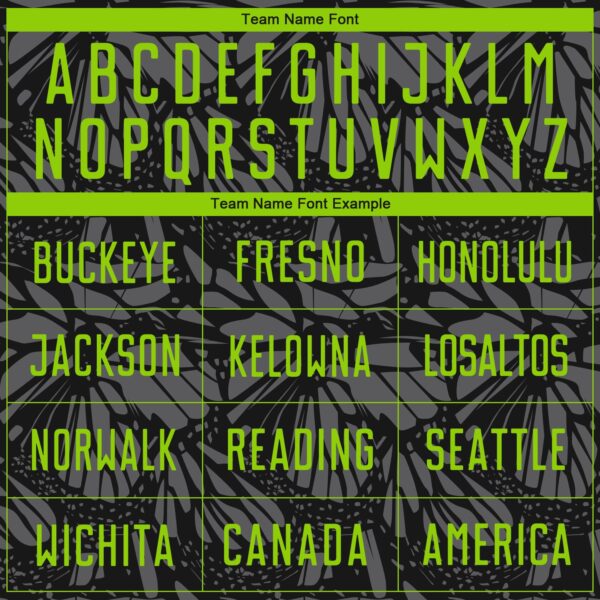 Custom Black Neon Green-Steel Gray Colombia Butterfly Wings Pattern Sublimation Soccer Uniform Jersey