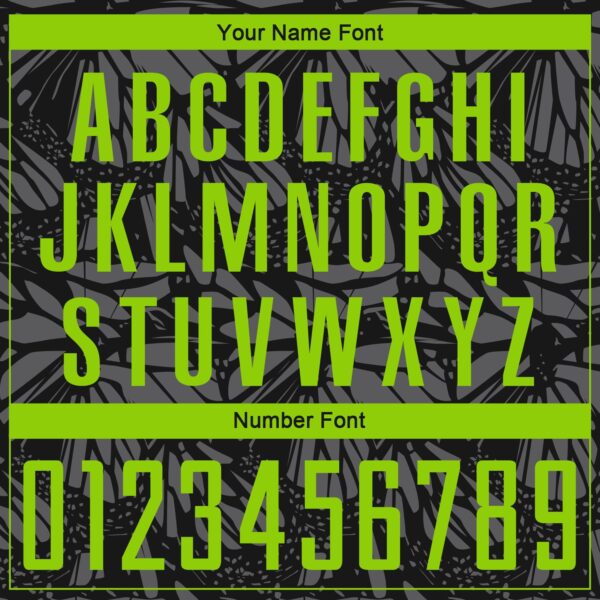 Custom Black Neon Green-Steel Gray Colombia Butterfly Wings Pattern Sublimation Soccer Uniform Jersey