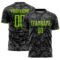 Custom Black Neon Green-Steel Gray Colombia Butterfly Wings Pattern Sublimation Soccer Uniform Jersey