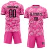 Custom Pink Black-Light Pink Colombia Butterfly Wings Pattern Sublimation Soccer Uniform Jersey