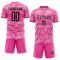 Custom Pink Black-Light Pink Colombia Butterfly Wings Pattern Sublimation Soccer Uniform Jersey