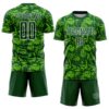 Custom Green Aurora Green-White Colombia Butterfly Wings Pattern Sublimation Soccer Uniform Jersey