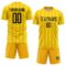 Custom Gold Black-Light Yellow Colombia Feather Pattern Sublimation Soccer Uniform Jersey