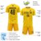 Custom Gold Black-Light Yellow Colombia Feather Pattern Sublimation Soccer Uniform Jersey
