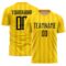 Custom Gold Black-Light Yellow Colombia Feather Pattern Sublimation Soccer Uniform Jersey