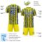 Custom Light Yellow Royal-White Colombia Feather Pattern Sublimation Soccer Uniform Jersey