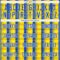 Custom Thunder Blue Light Yellow-White Colombia Vertical Stripes Halftone Dot Pattern Sublimation Soccer Uniform Jersey